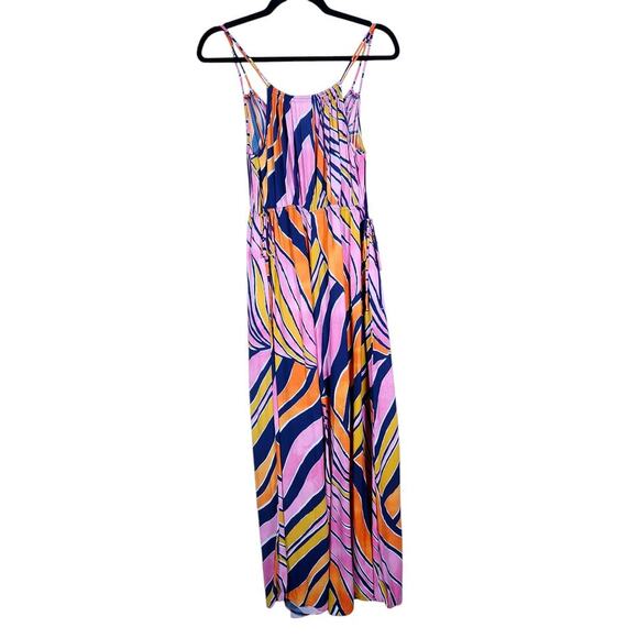 Maeve Anthropologie Finley Wide Jumpsuit 2 Bright Boho Chic Resort Beach Wear - Picture 8 of 15